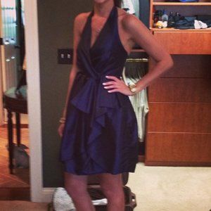 Halston Heritage Midnight Silk Halter Cocktail Dress (2)